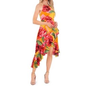 NEW NWT Perfect Vacation Dress CeCe Yellow Floral Midi 8